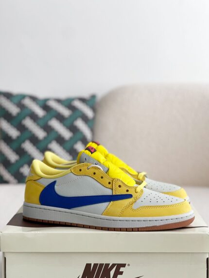💛Air Jordan 1 Low Travis Scott "Canary" – Yellow, Blue & White