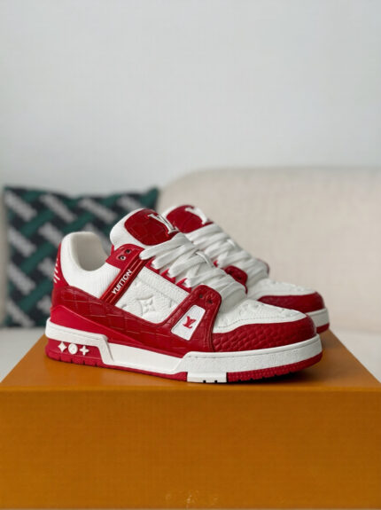 Louis Vuitton Trainer Sneaker – White & Red Exclusive Edition